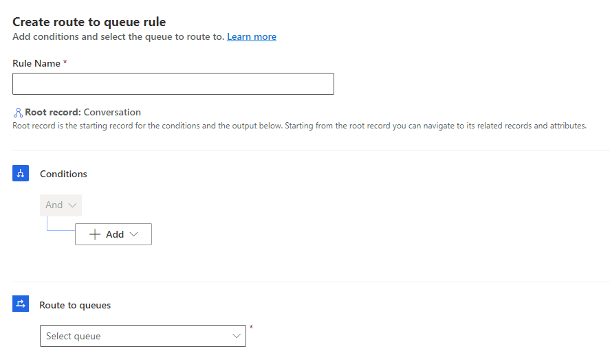 Routing Rules conditions